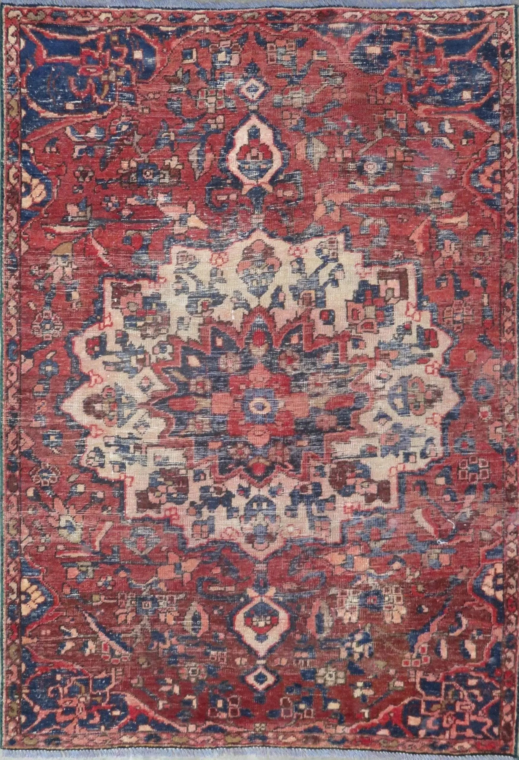 One Of The Kind Hand-Knotted Persian Wool Rug _ Luxurious Vintage Design, 6'0" x 4'2", Artisan Crafted